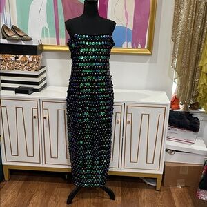 Glamorous Sequin Maxi Dress - Blue and Green